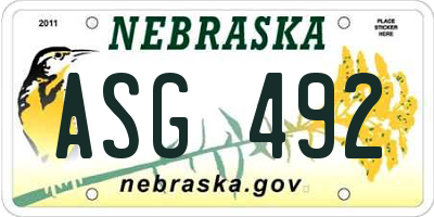 NE license plate ASG492