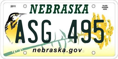 NE license plate ASG495