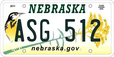NE license plate ASG512