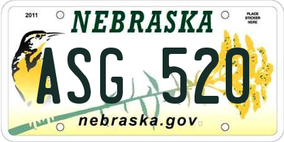 NE license plate ASG520