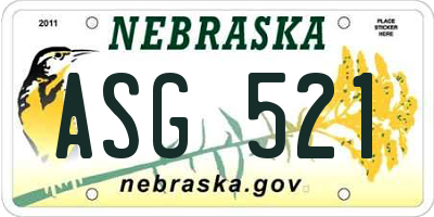 NE license plate ASG521