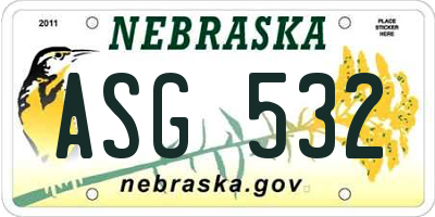 NE license plate ASG532