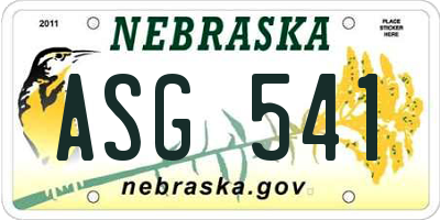NE license plate ASG541