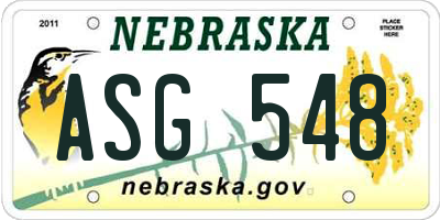 NE license plate ASG548