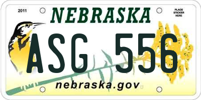 NE license plate ASG556