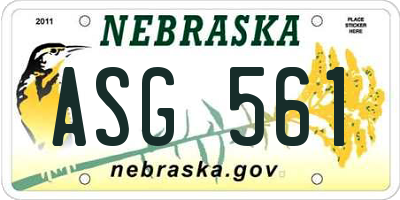 NE license plate ASG561