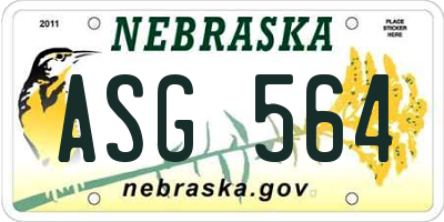 NE license plate ASG564
