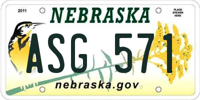 NE license plate ASG571