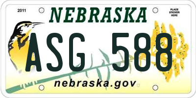 NE license plate ASG588