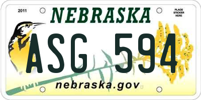 NE license plate ASG594