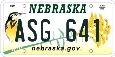 NE license plate ASG641