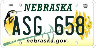 NE license plate ASG658