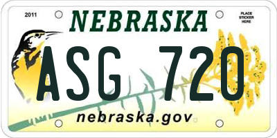 NE license plate ASG720