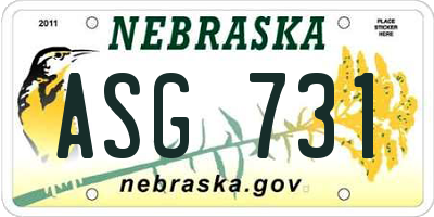 NE license plate ASG731