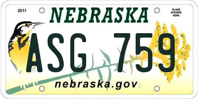 NE license plate ASG759