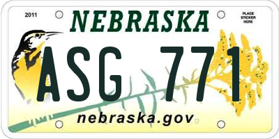 NE license plate ASG771