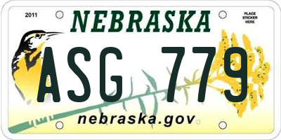 NE license plate ASG779