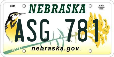 NE license plate ASG781