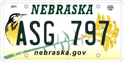 NE license plate ASG797