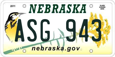 NE license plate ASG943