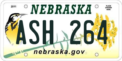 NE license plate ASH264