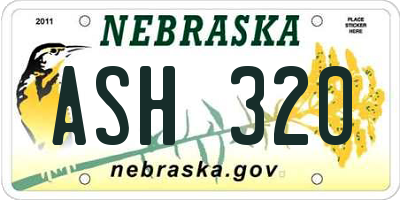 NE license plate ASH320