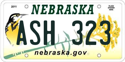 NE license plate ASH323