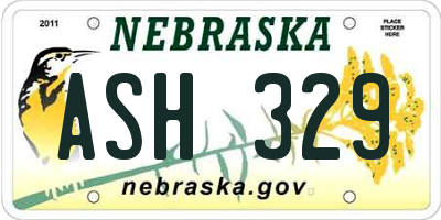 NE license plate ASH329