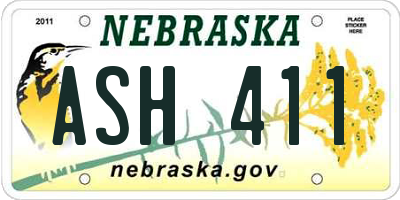 NE license plate ASH411