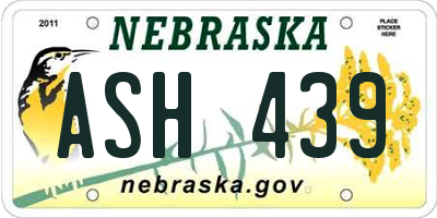 NE license plate ASH439