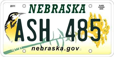 NE license plate ASH485