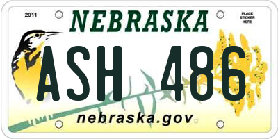 NE license plate ASH486