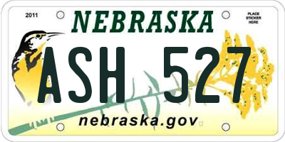 NE license plate ASH527