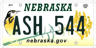 NE license plate ASH544