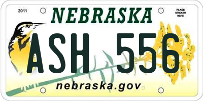 NE license plate ASH556