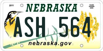 NE license plate ASH564