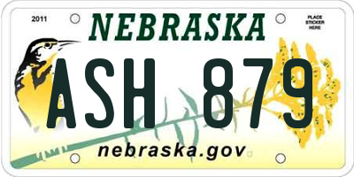 NE license plate ASH879