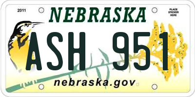 NE license plate ASH951