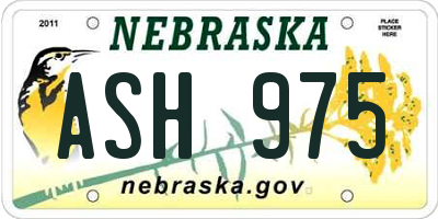 NE license plate ASH975