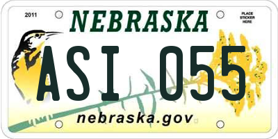 NE license plate ASI055
