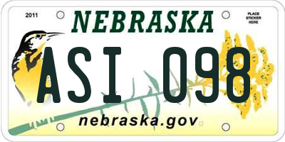 NE license plate ASI098