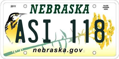 NE license plate ASI118