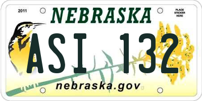 NE license plate ASI132