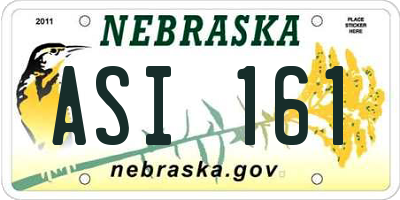 NE license plate ASI161