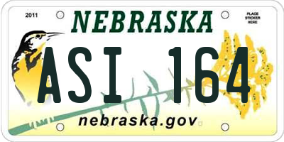 NE license plate ASI164