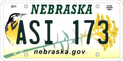 NE license plate ASI173
