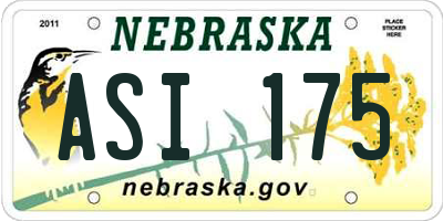 NE license plate ASI175
