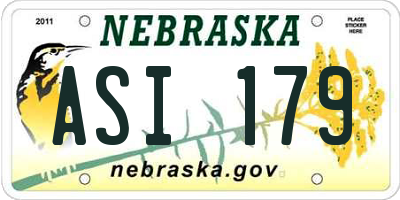 NE license plate ASI179