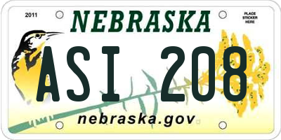 NE license plate ASI208