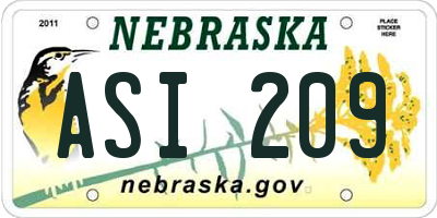 NE license plate ASI209
